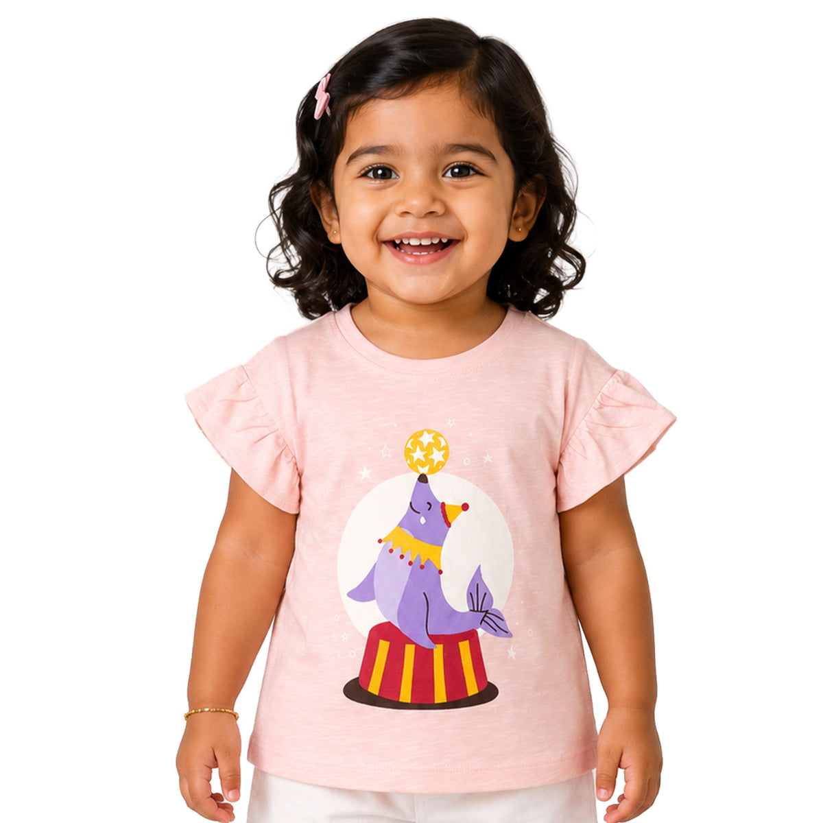 Milou Girls Ruffle Sleeve T-Shirt - Milou - Care. The Swiss Way Milou - Care. The Swiss Way