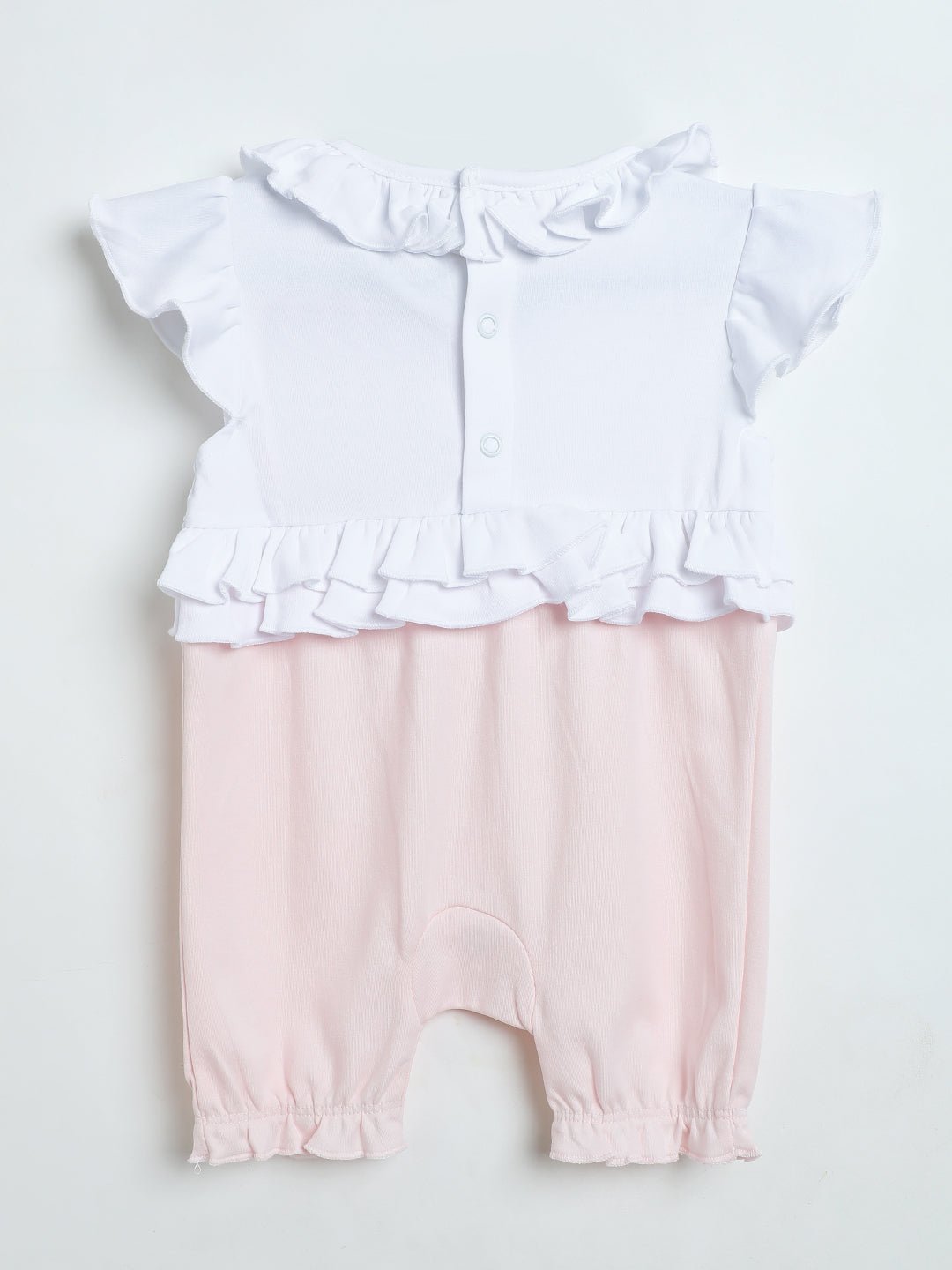 Milou Infant Girls Frill Sleeve Romper White & Pink - Milou - Care. The Swiss WayRomper Milou - Care. The Swiss Way