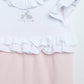 Milou Infant Girls Frill Sleeve Romper White & Pink - Milou - Care. The Swiss WayRomper