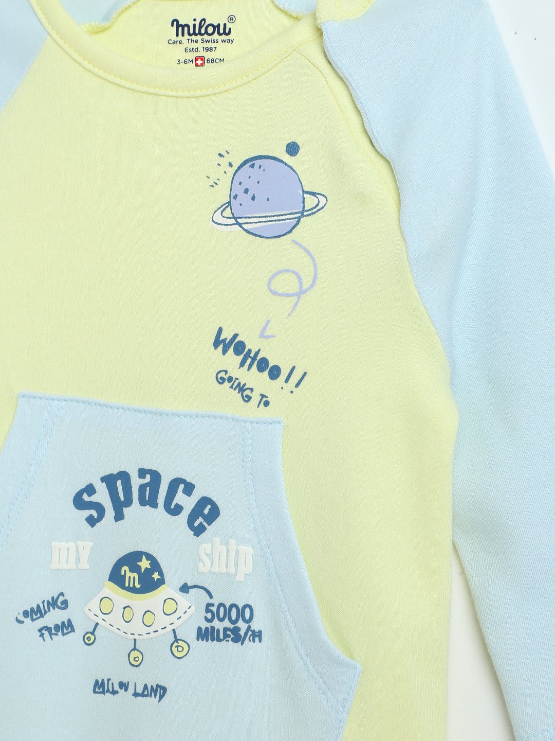 Milou Infant Unisex Bio-Washed Bodysuit Yellow & Blue - Milou - Care. The Swiss WayBodysuit Milou - Care. The Swiss Way