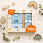Milou Newborn 5-Piece Clothing Gift Set | Blue | 0-3 Months | Transportation Print - Milou - Care. The Swiss Way