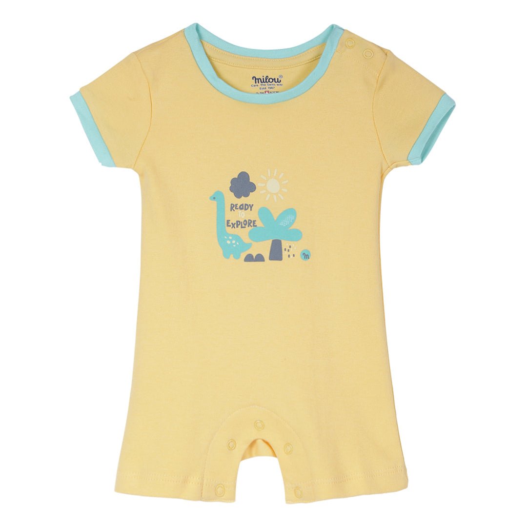 Milou Newborn Baby Romper Gift Set Yellow Dino Print Set - Milou - Care. The Swiss WayGift Set Milou - Care. The Swiss Way