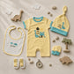 Milou Newborn 5-Piece Clothing Gift Set | Yellow | 0-3 Months | Dino Print - Milou - Care. The Swiss Way