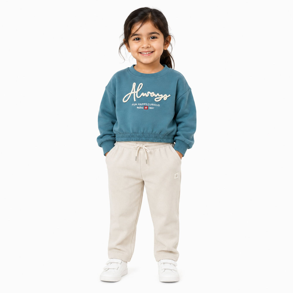 Milou Girls Crop Sweat Shirt