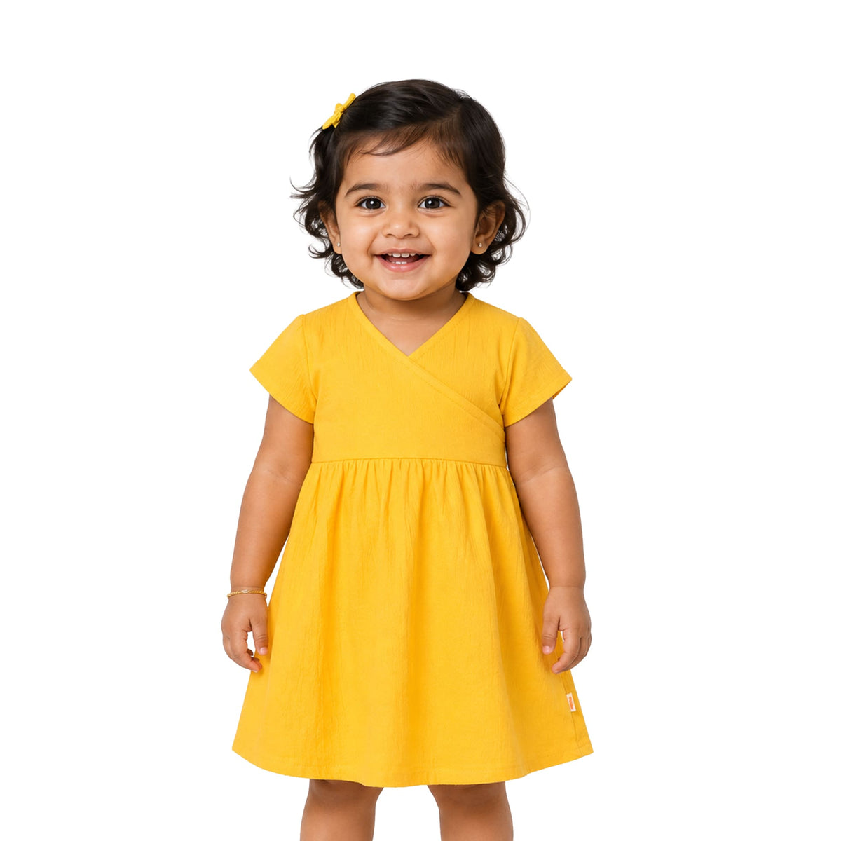 Milou Girls Wrap Neck A-Line Dress