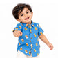 Milou Boys Band Collar S/S Printed Shirt