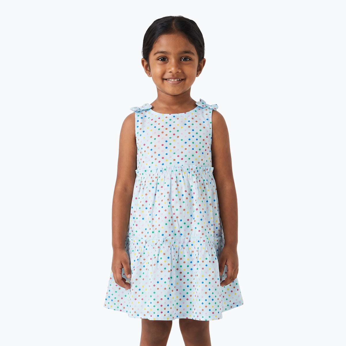 Milou Girls Polka Dot Tiered Dress