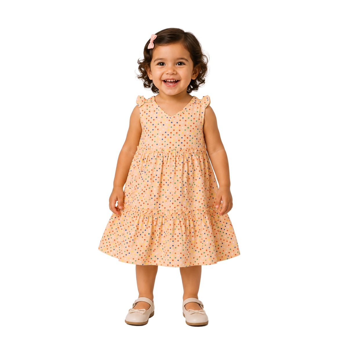 Milou Girls Polka Dot Tiered Dress