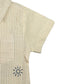 Milou boys S/S shirt and shorts co-ord set, white beige striped