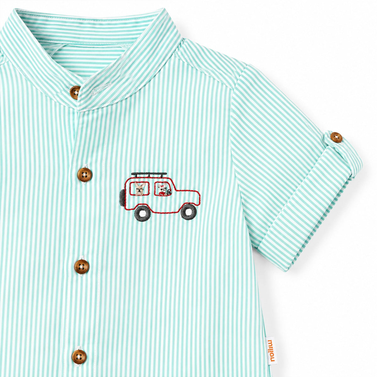 Milou Boys S/S Band Collar Shirt