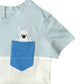 Milou boys co-ord set half sleeve detail, blue and white