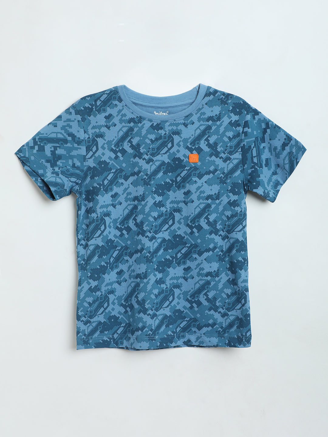 Milou Boys Printed T-Shirt Blue Camo Print