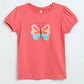 Milou Girls Butterfly Graphic T-Shirt Coral Pink
