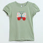 Milou Girls Butterfly Graphic T-Shirt Sage Green