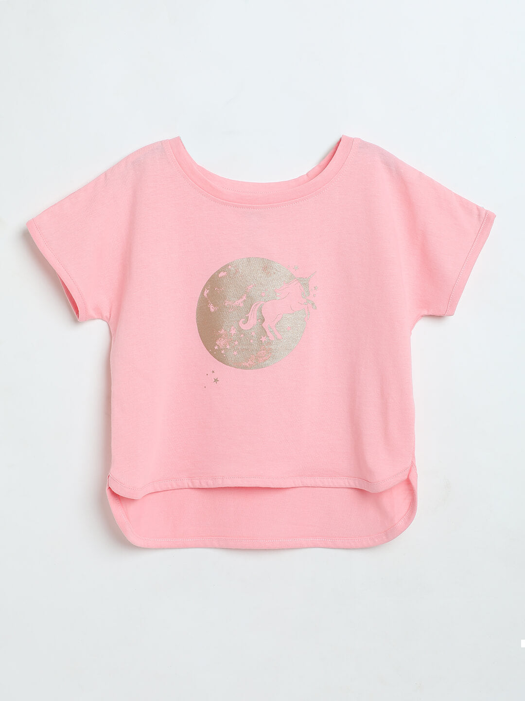 Milou Girls Metallic Unicorn Boxy T-Shirt