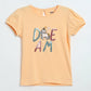 Milou Girls Pure Cotton Puff-Sleeve T-Shirt With Chest Embroidery