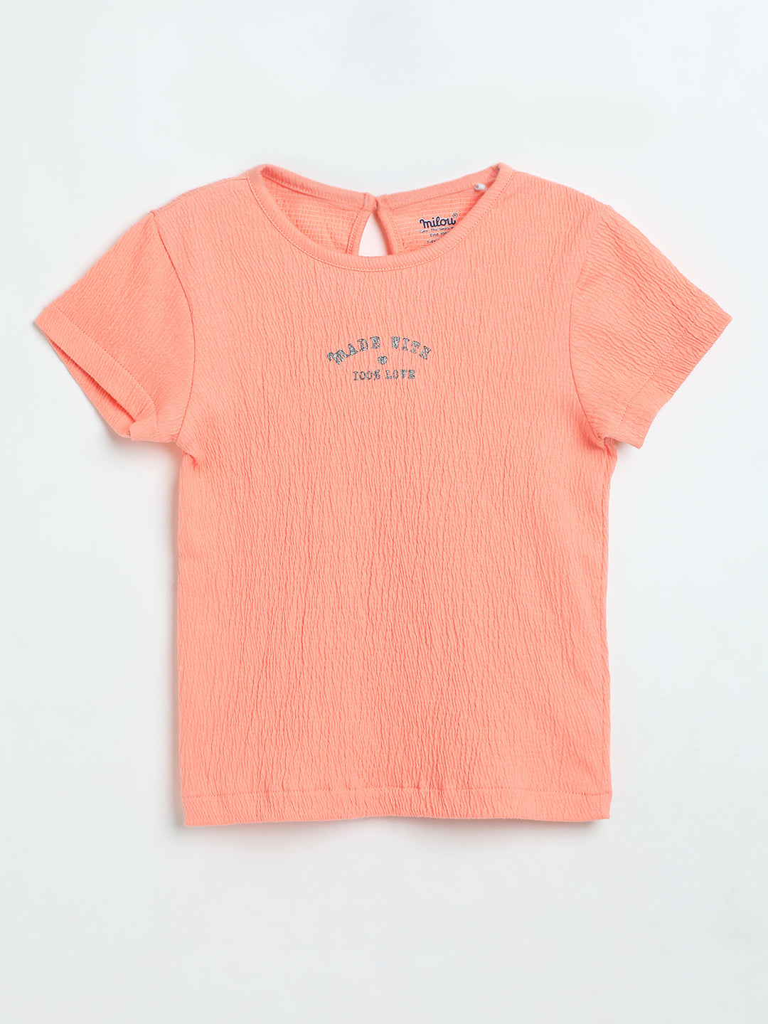 Milou Baby Girls Peach Cotton Top