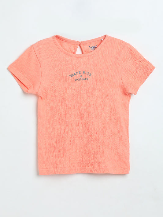 Milou Baby Girls Peach Cotton Top