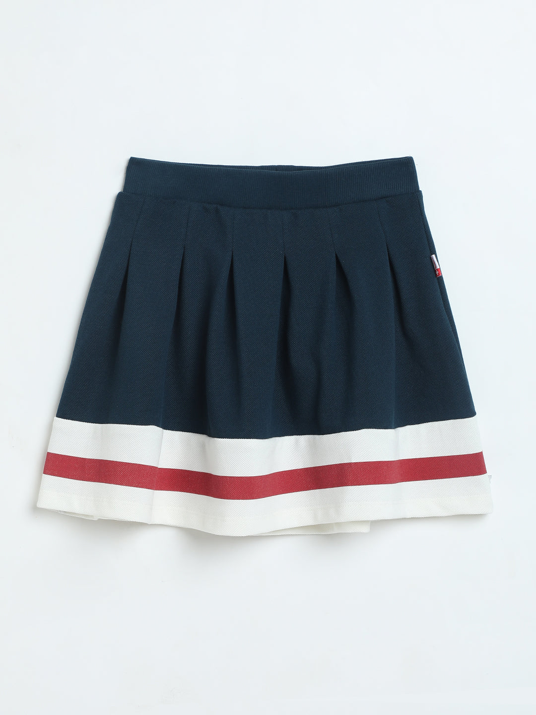 Milou Girls Tennis Knit Skirt Navy Blue Stripe