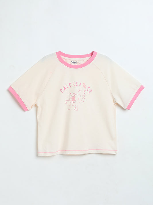 Milou Toddler Girls Pink Cotton T-Shirt