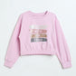 Milou Girls Loopknit Sweatshirt Pink Cropped