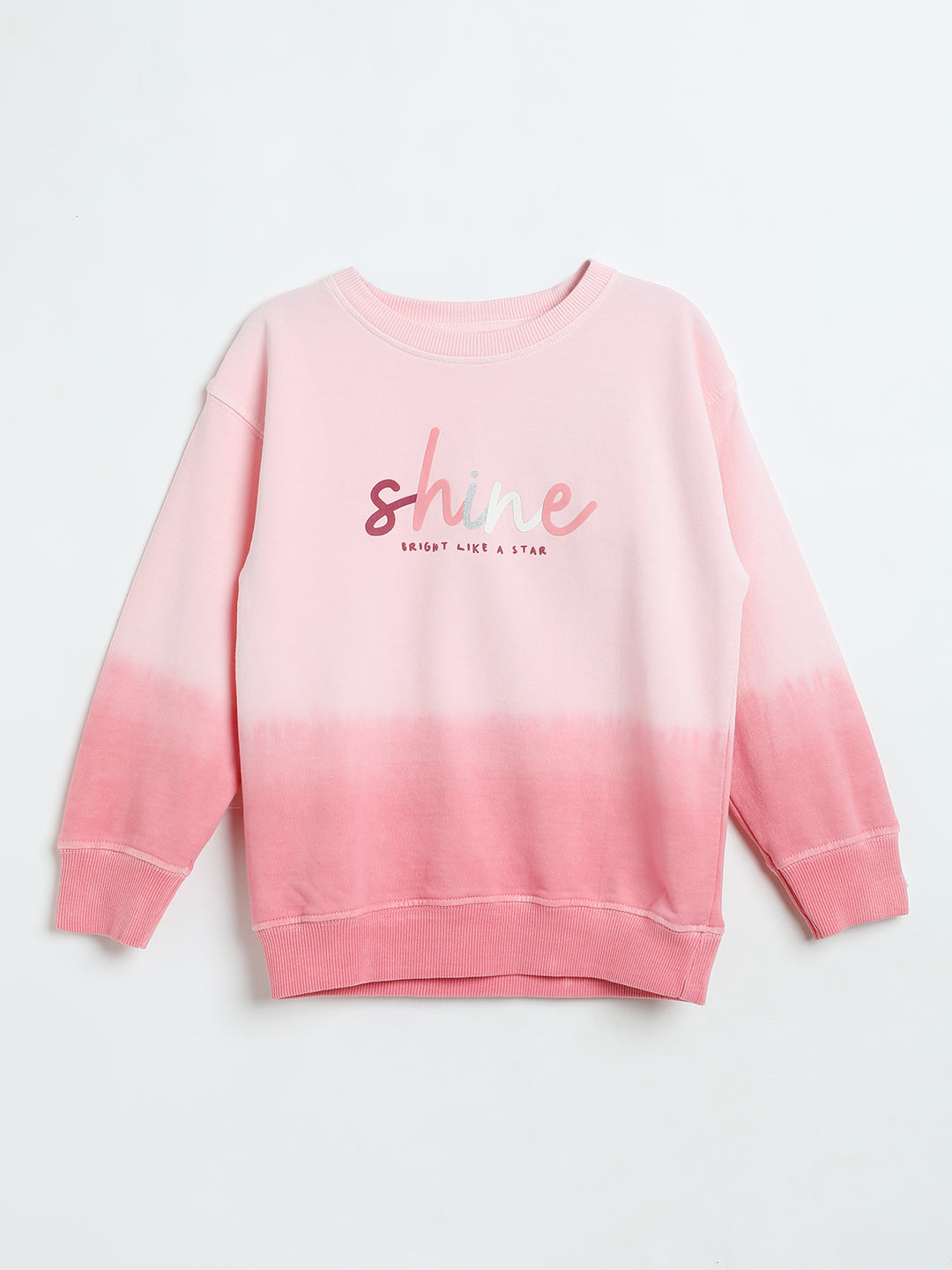 Milou Girls Loopknit Candy Pink Sweatshirt Ombre Pink