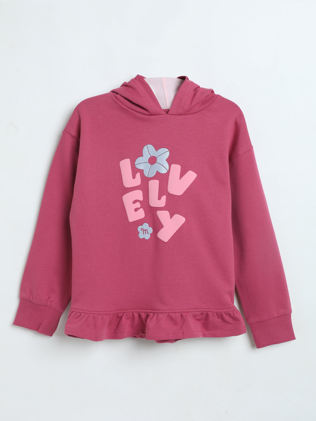 Milou Girls Ruffle-Hem Cotton Hoodie