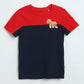 Boys Navy Red Cotton T-Shirt | Colorblock Kids Tee | Milou Kids