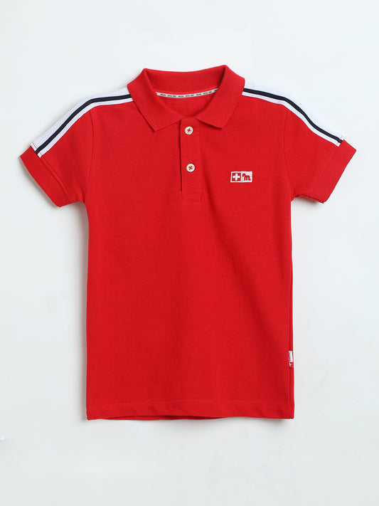 Crimson Piqué Polo T-Shirt | Boys Classic Cotton | Milou Kids