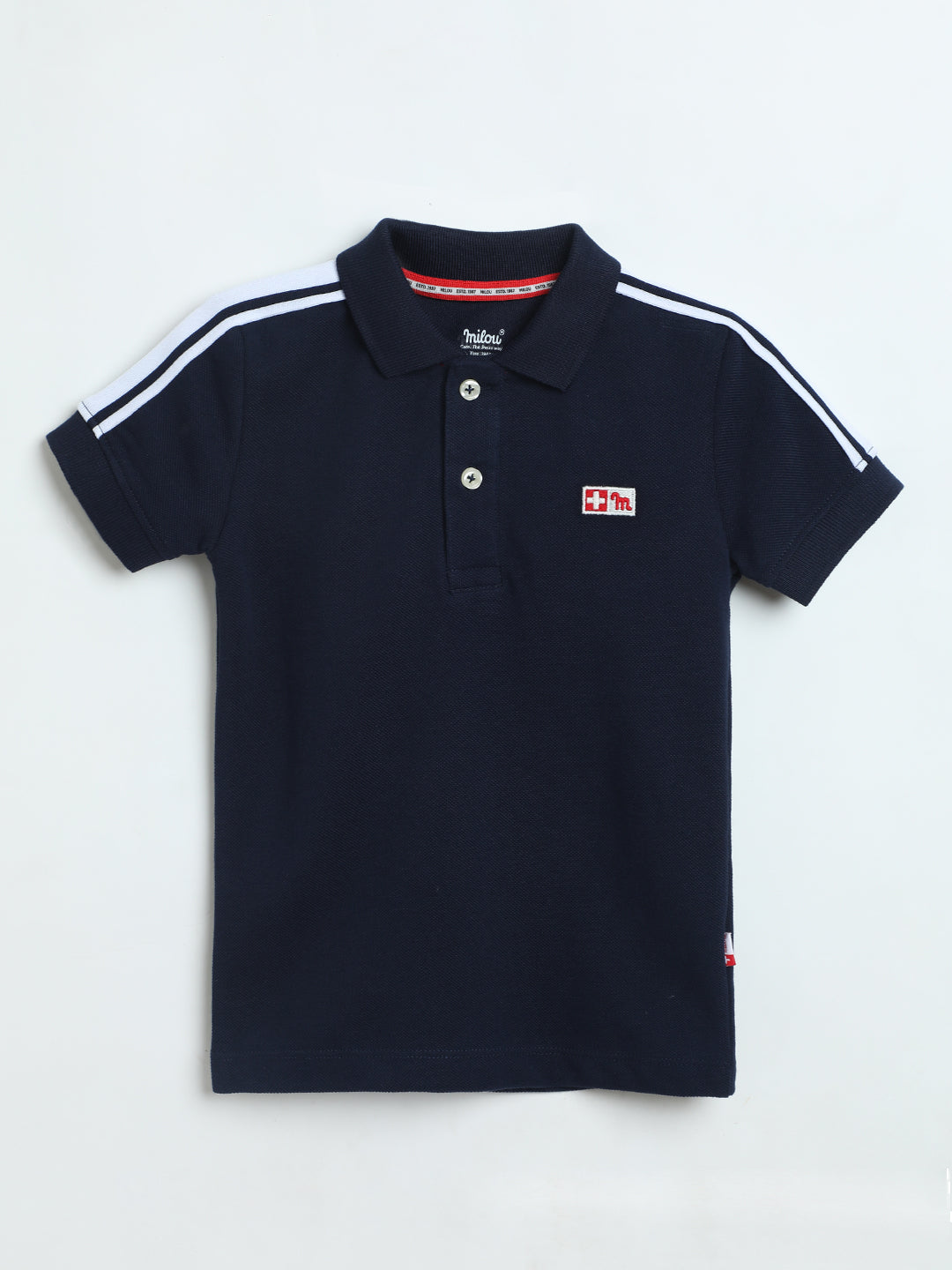 Kids Navy Polo T-Shirt | Boys Cotton Piqué Polo | Milou Kids