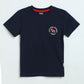 Milou Kids Boys Cotton Graphic T-Shirt Navy Blue