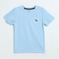 Boys Light Blue Round Neck T-Shirt | Soft Everyday Kids wear