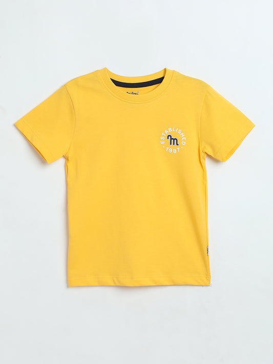 Milou Boys Yellow Round Neck T-Shirt