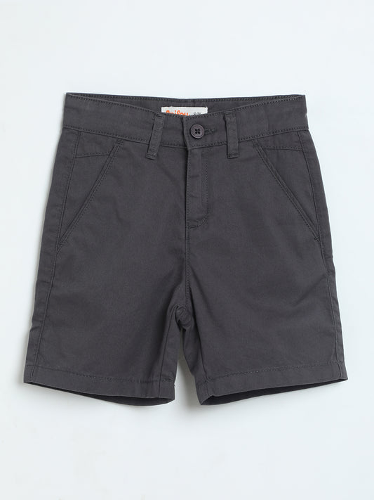 Milou Boys Grey Twill Chino Shorts