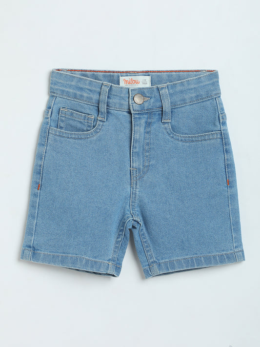 Milou Boys Mid Blue Cotton Denim Shorts