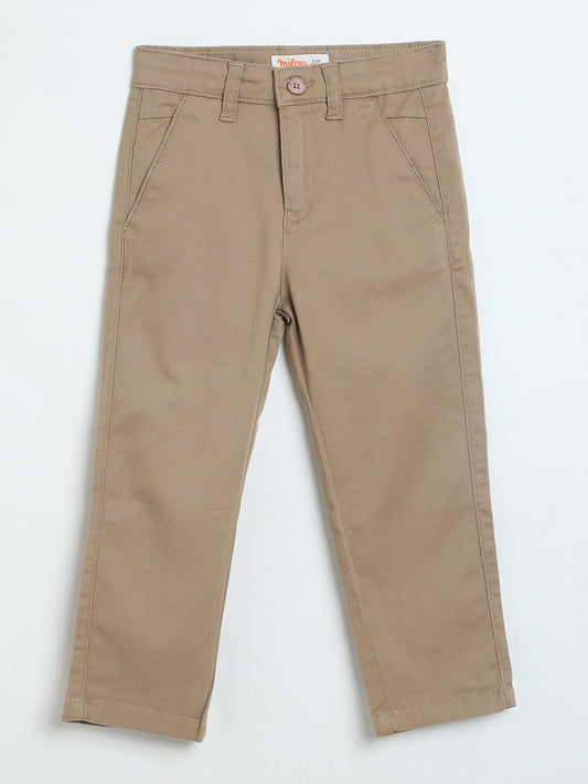 Milou Boys Khaki Straight Fit Chinos