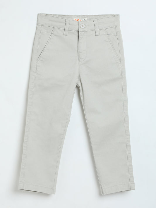 Milou Boys Off White Woven Linen Trousers