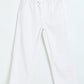 Milou Boys White Woven Linen Trousers