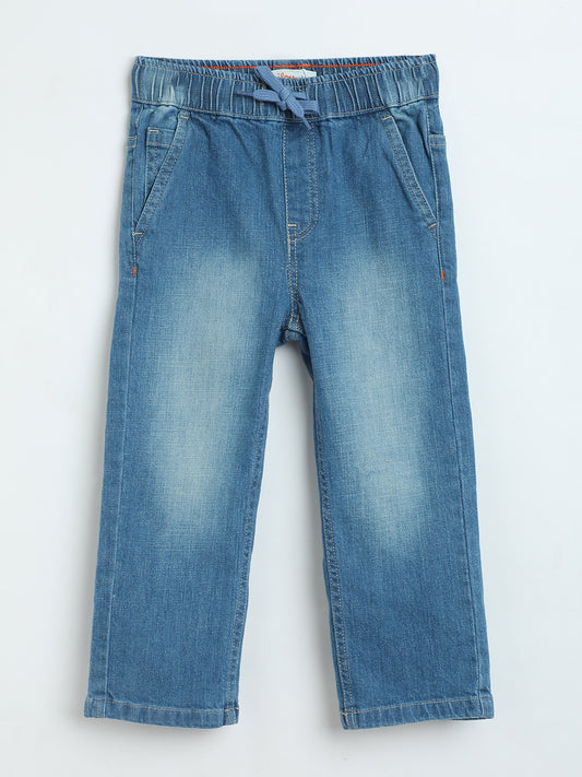 Boys Light Blue Stretch Denim Jeans | Cotton Baby & Toddler Pants
