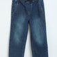 Boys Mid Blue Pullup Denim Pants | Soft Cotton Kids Casual Pants