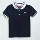 Milou Boys Cotton Polo T-Shirt Navy Blue