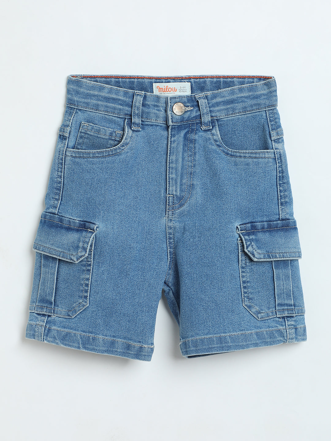 Milou Boys Denim Cargo Shorts Light Blue