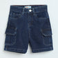 Milou Boys Dark Blue Denim Cargo Shorts