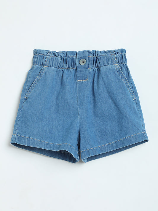 Milou Girls Light Blue Denim Shorts