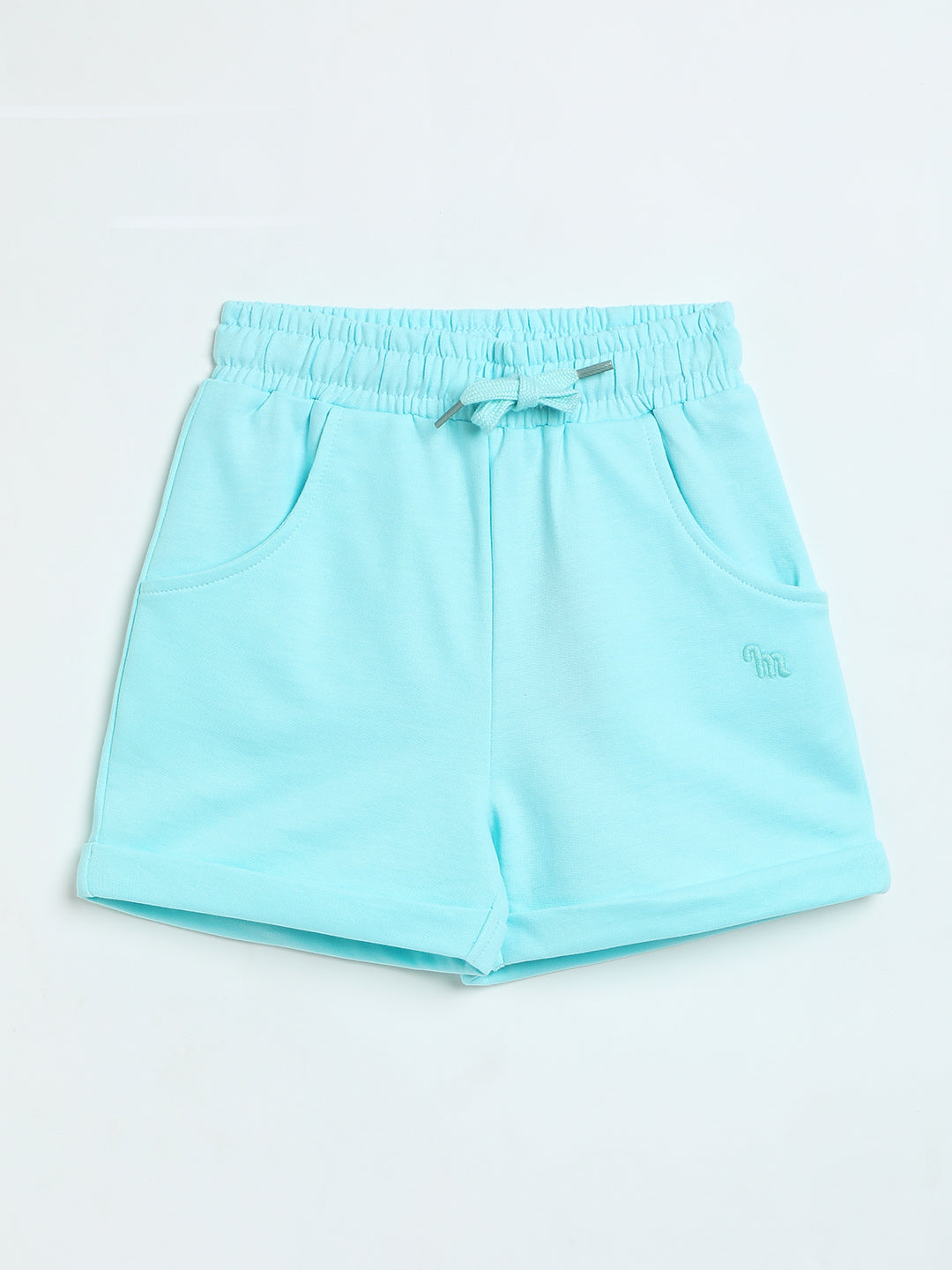 Milou Girls Whisper Blue Loopknit Shorts