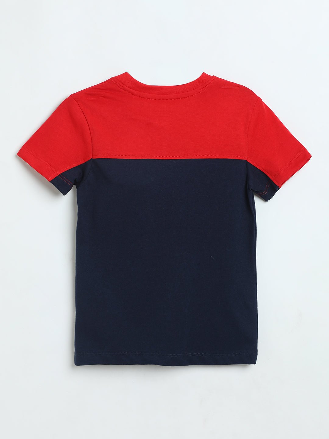 Boys Navy Red Cotton T-Shirt | Colorblock Kids Tee | Milou Kids - Milou - Care. The Swiss WayT-Shirt