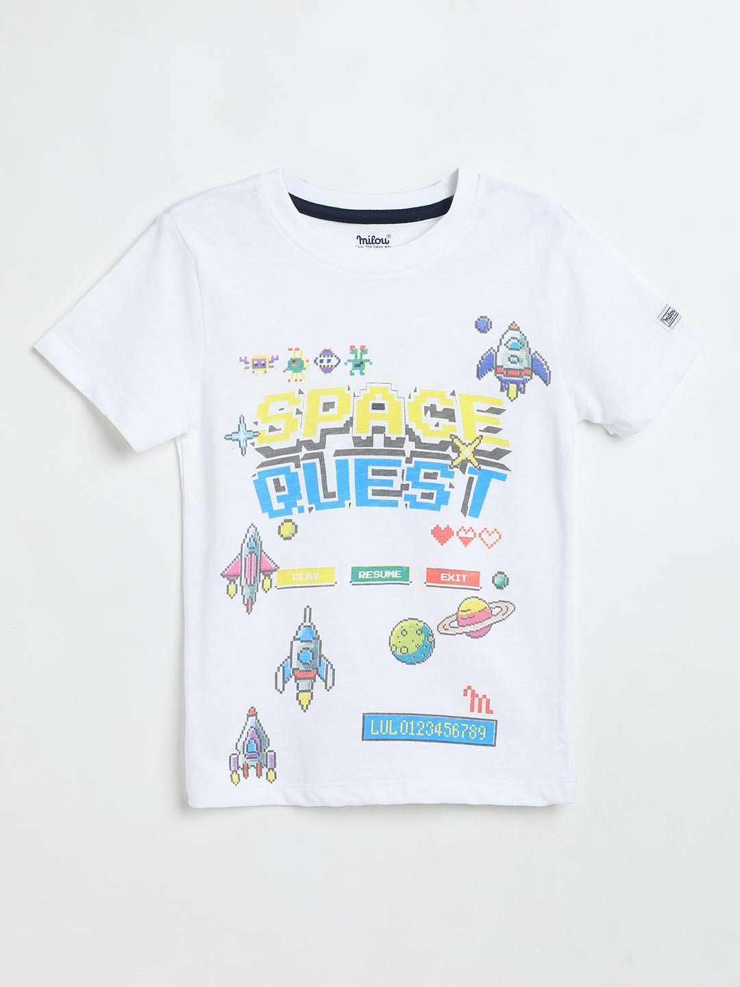 Boys White Cotton T-Shirt | Graphic Tee | Milou Kids - Milou - Care. The Swiss WayT-Shirt