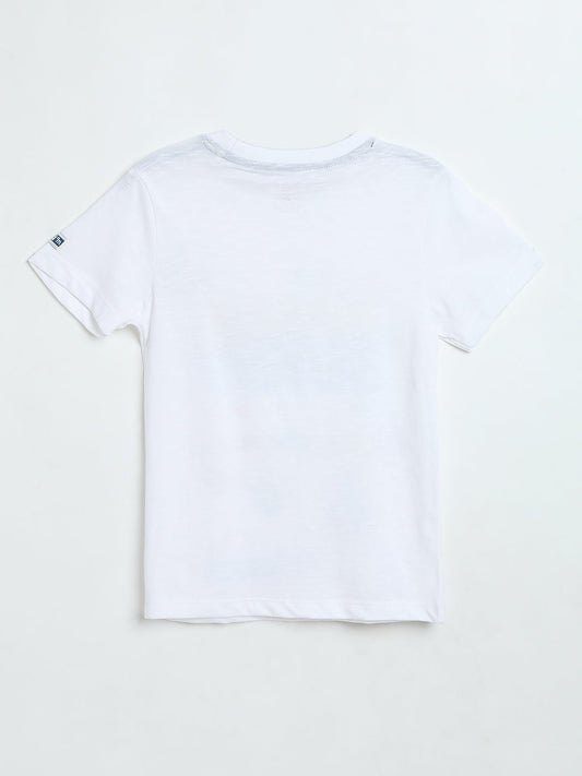 Boys White Cotton T-Shirt | Graphic Tee | Milou Kids - Milou - Care. The Swiss WayT-Shirt