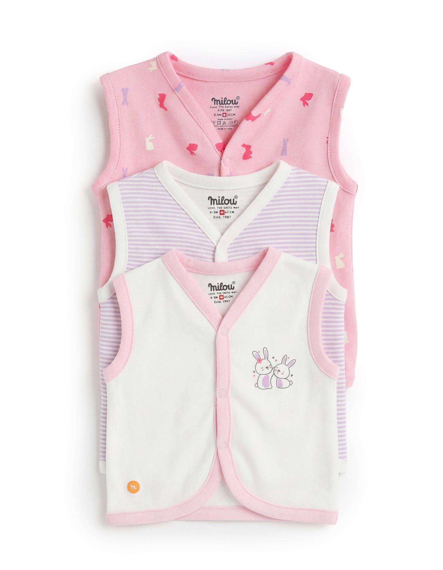 Milou Infant Unisex Printed Jabla Set of 3