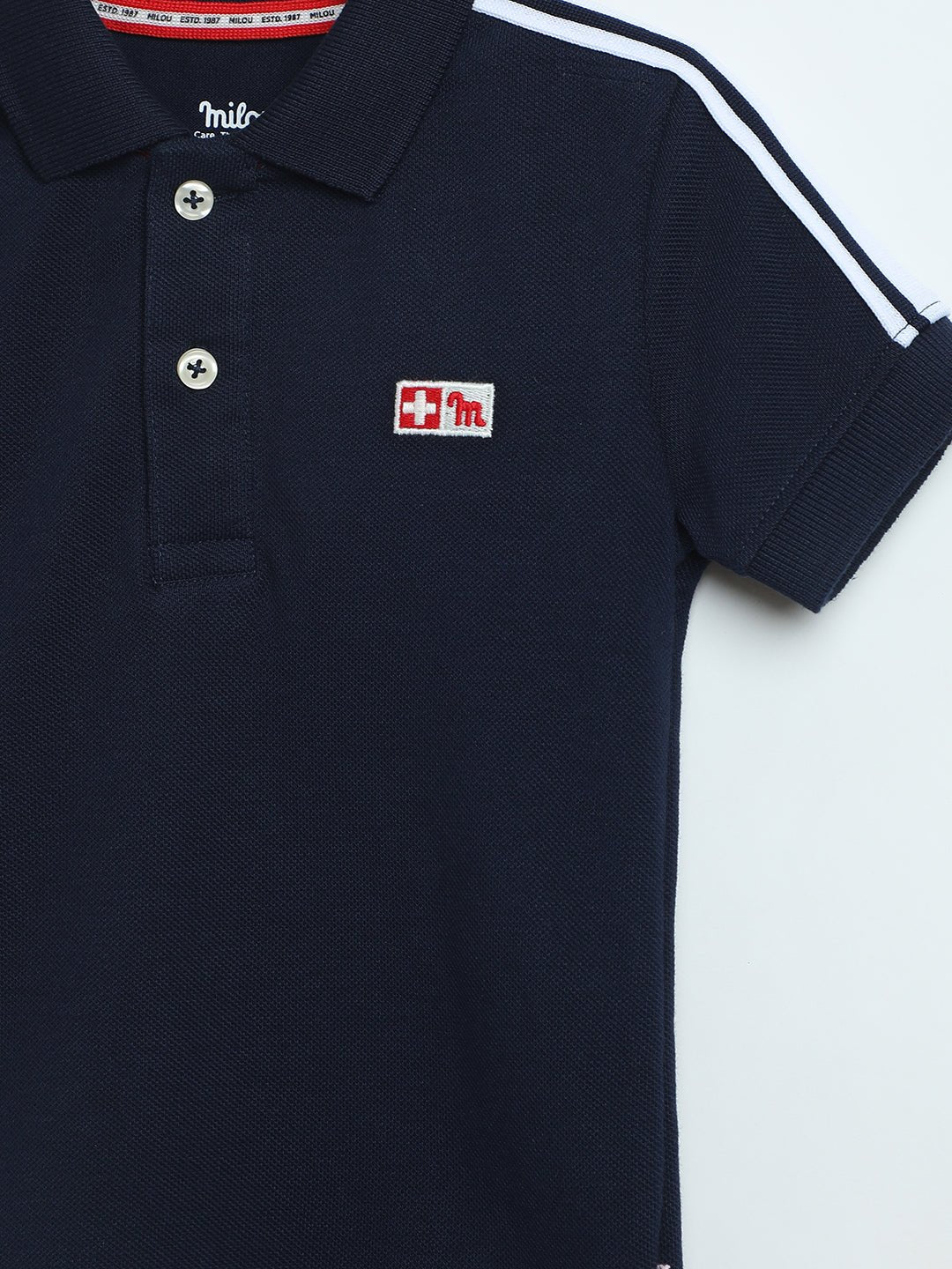 Kids Navy Polo T-Shirt | Boys Cotton Piqué Polo | Milou Kids - Milou - Care. The Swiss WayPolo